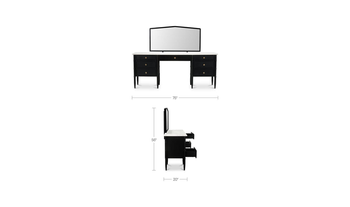 Eleanor Black Vanity Desk - Ornate Home