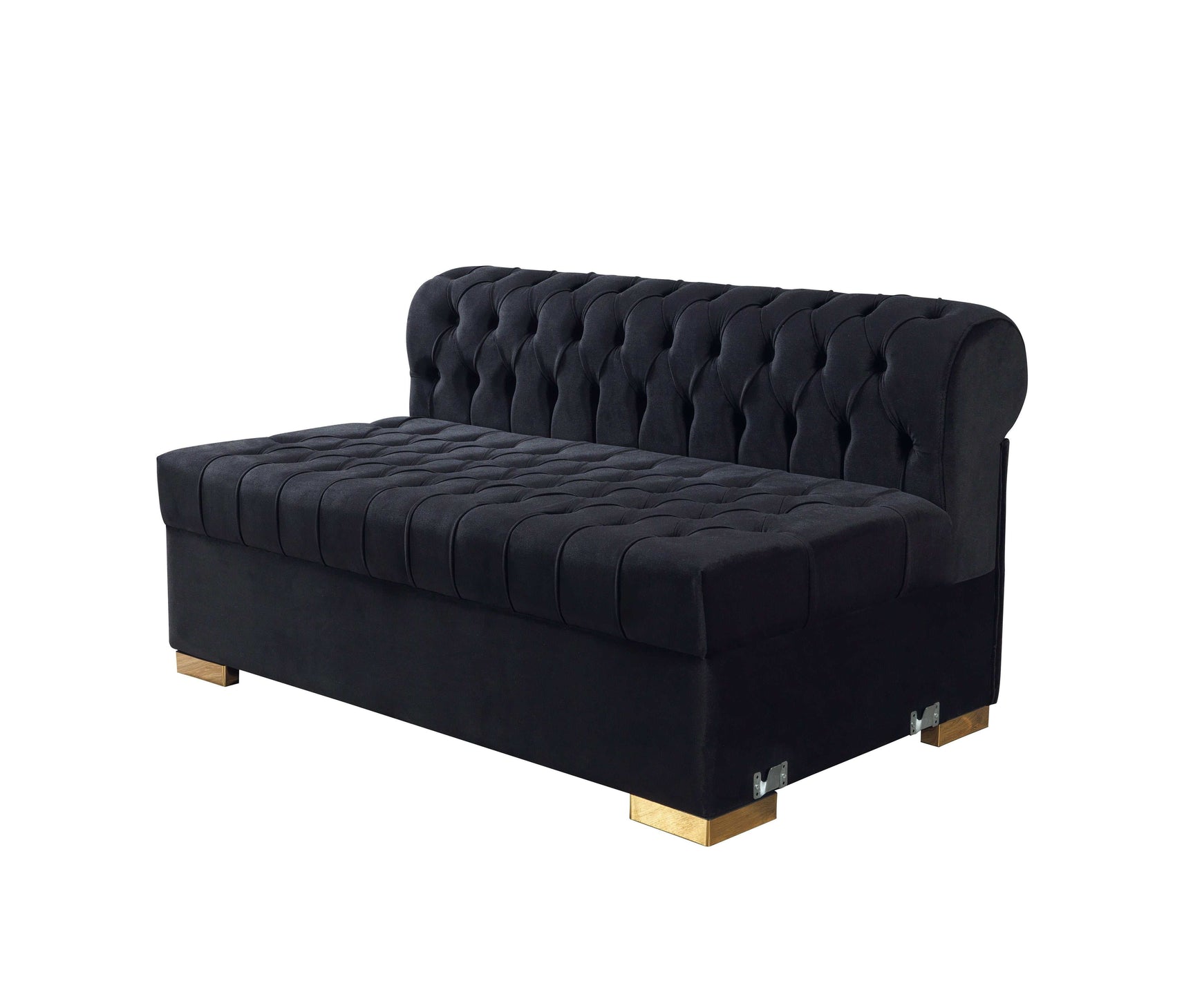 Eleanor Black Velvet Double Chaise Sectional Sofa - Ornate Home