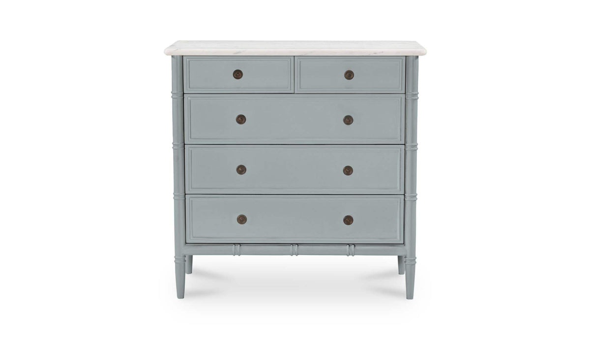 Eleanor Light Blue 5 Drawer Chest - Ornate Home