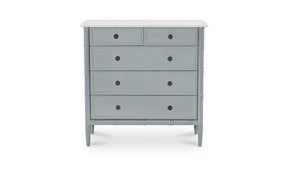 Eleanor Light Blue 5 Drawer Chest - Ornate Home