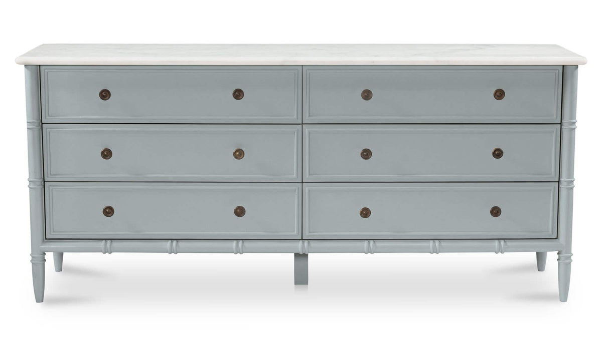 Eleanor Light Blue 6 Drawer Dresser - Ornate Home