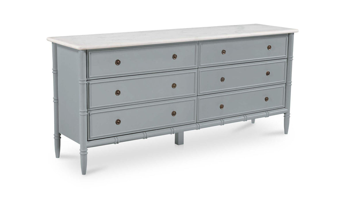 Eleanor Light Blue 6 Drawer Dresser - Ornate Home
