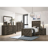 Eleanor Mocha Grey 3-Piece Twin Panel Bedroom Set - Ornate Home