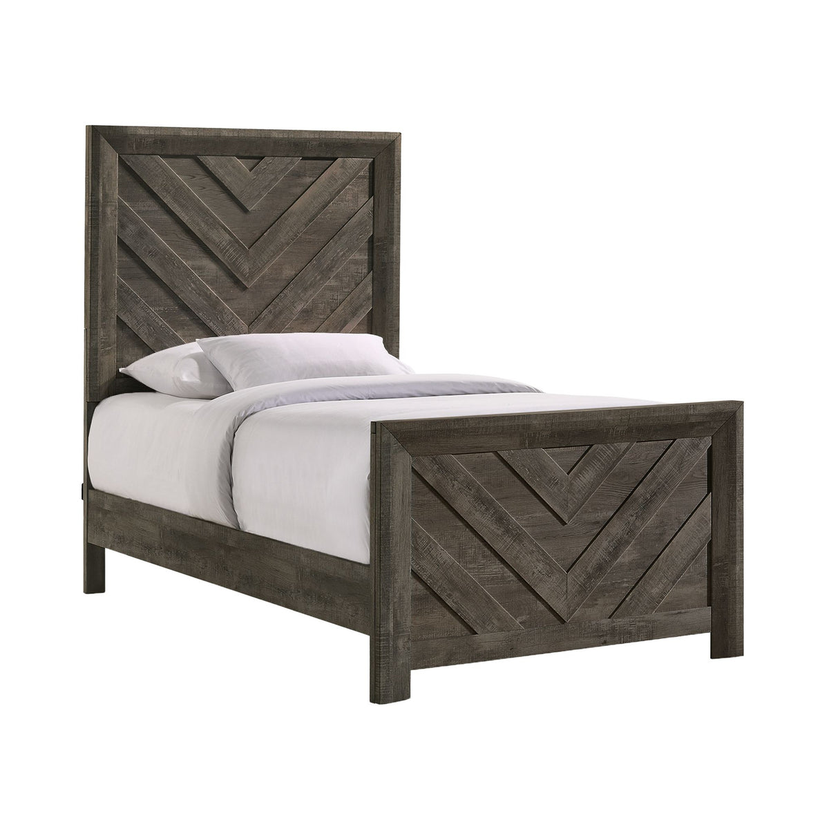 Eleanor Mocha Grey 3-Piece Twin Panel Bedroom Set - Ornate Home