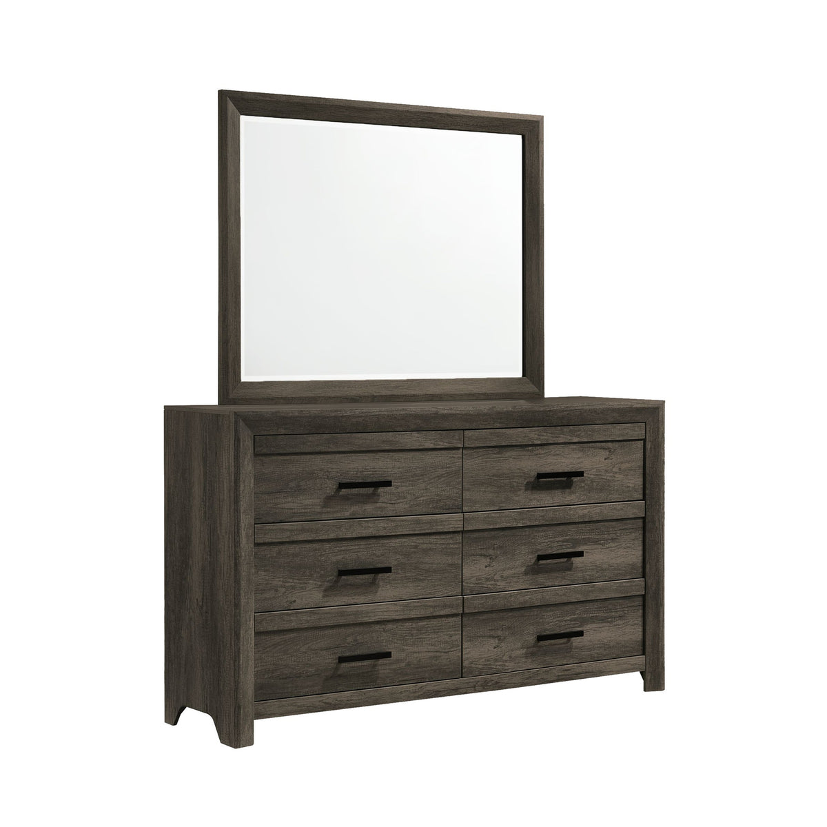 Eleanor Mocha Grey 5-Piece Twin Panel Bedroom Set - Ornate Home