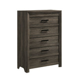Eleanor Mocha Grey 5-Piece Twin Panel Bedroom Set - Ornate Home