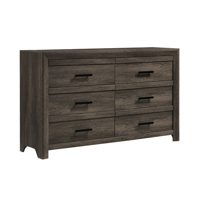 Eleanor Mocha Grey 6-Drawer Dresser - Ornate Home