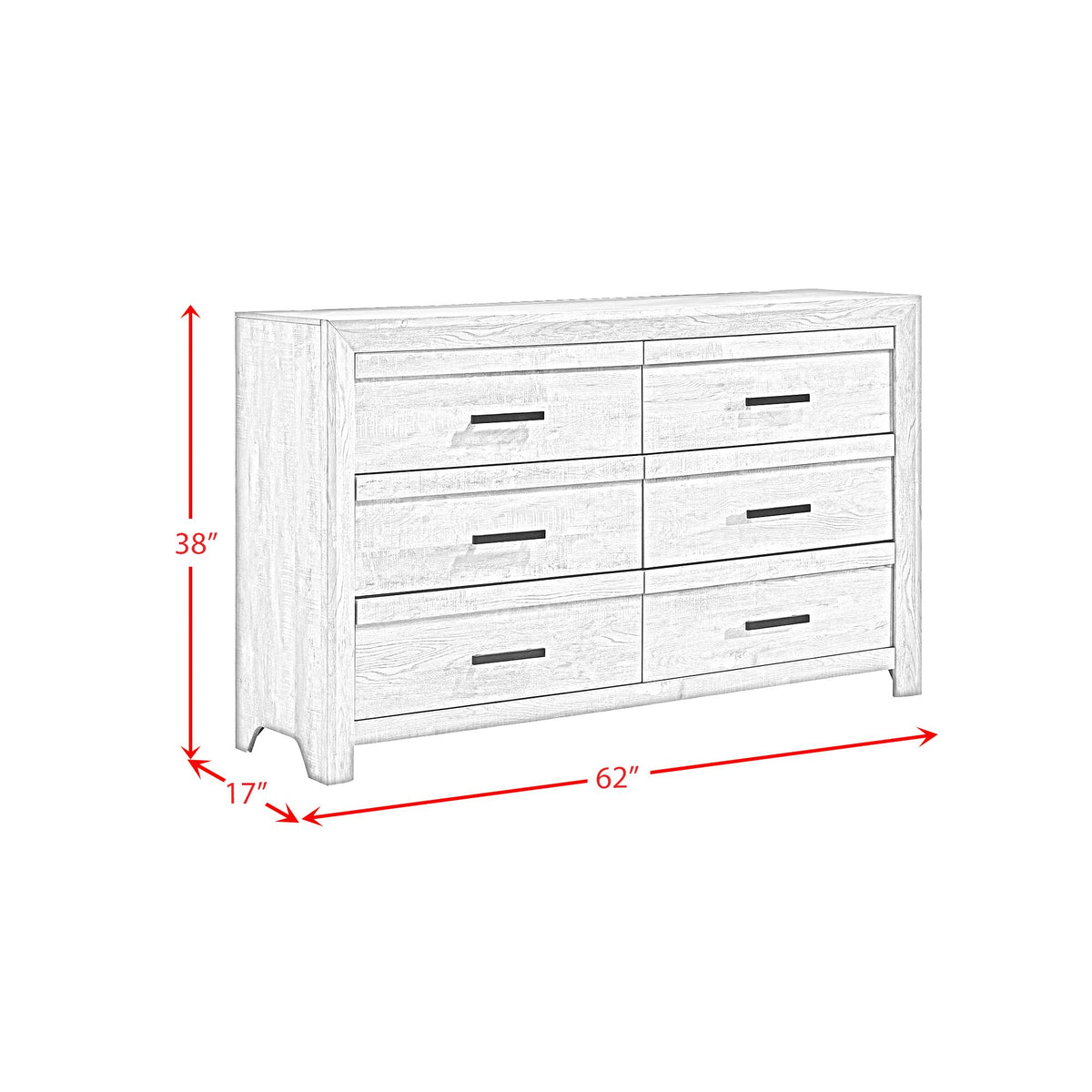 Eleanor Mocha Grey 6-Drawer Dresser - Ornate Home