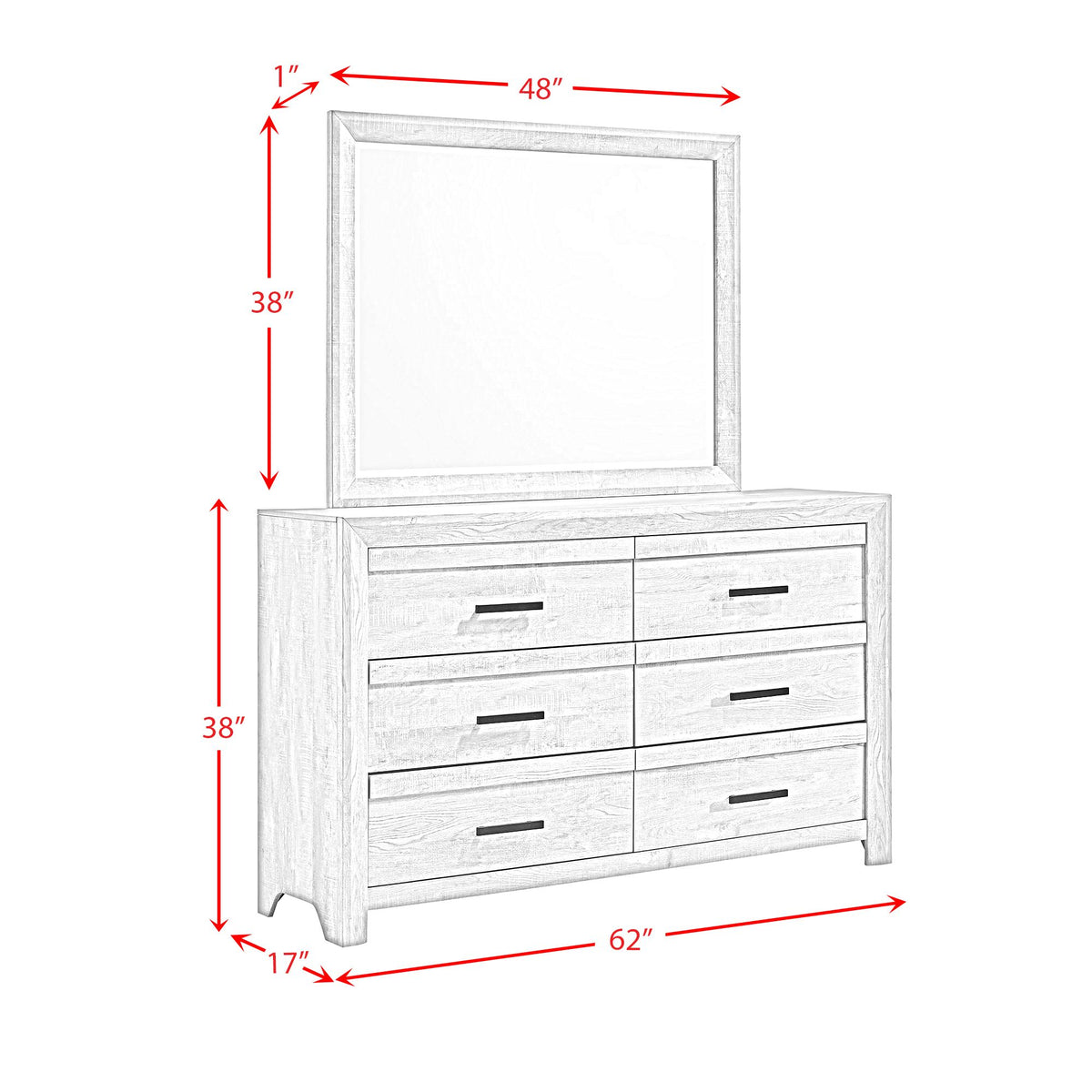 Eleanor Mocha Grey Dresser & Mirror Set - Ornate Home