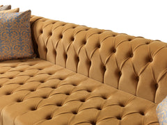Eleanor Mustard/Gold Velvet Double Chaise Sectional Sofa - Ornate Home