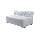 Eleanor Pearl White Velvet Double Chaise Sectional Sofa - Ornate Home