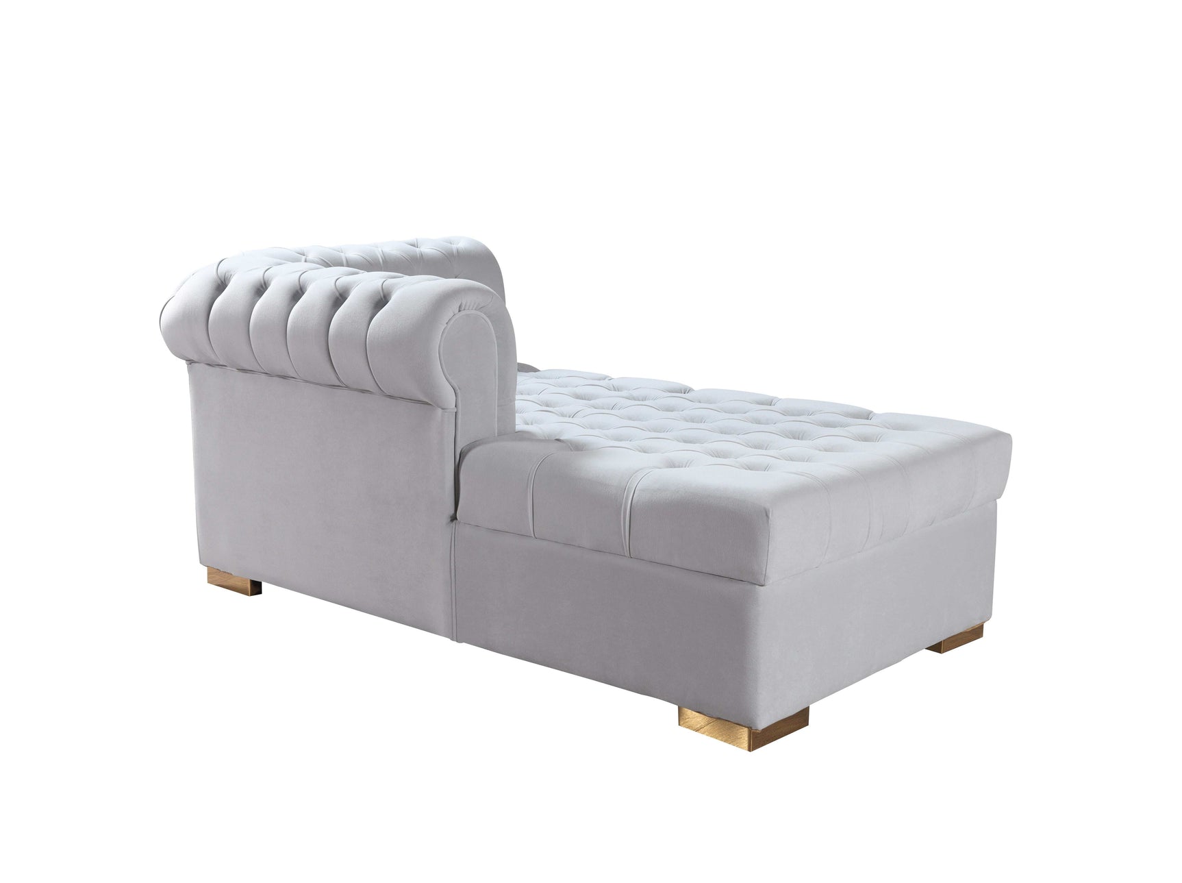 Eleanor Pearl White Velvet Double Chaise Sectional Sofa - Ornate Home