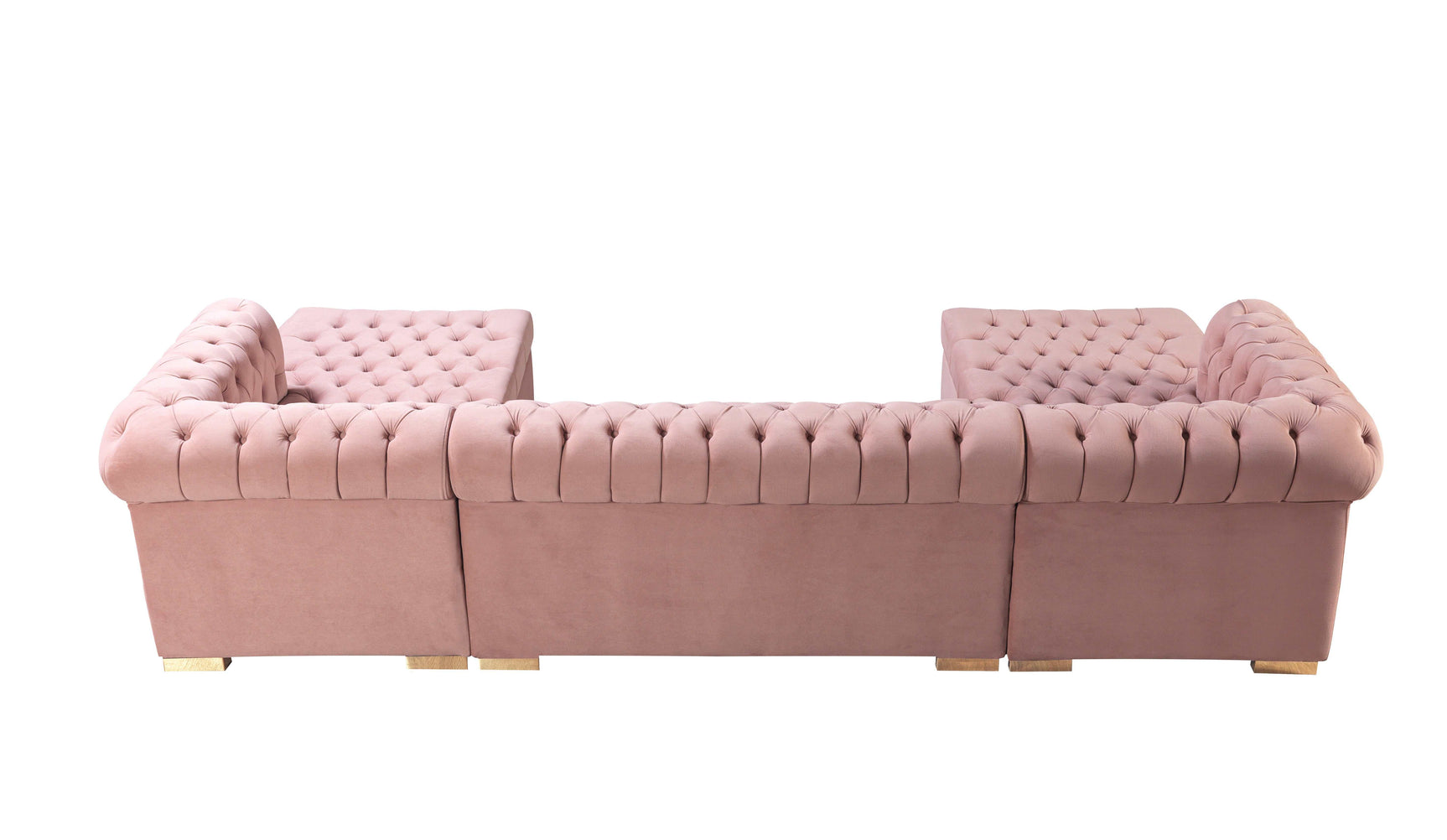 Eleanor Pink Velvet Double Chaise Sectional Sofa - Ornate Home