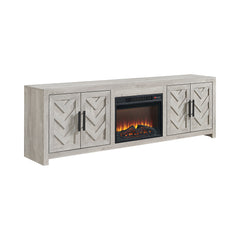 Eleanor White 4-Piece Entertainment Center with 82" TV Console - Ornate Home