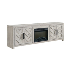 Eleanor White 4-Piece Entertainment Center with 82" TV Console - Ornate Home