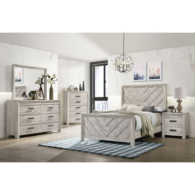 Eleanor White 5-Piece Full Panel Bedroom Set - Ornate Home