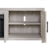 Eleanor White 82" TV Console with Fireplace Insert (Ships in 2 Boxes) - Ornate Home