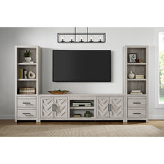 Eleanor White 82" TV Console without Fireplace Insert - Ornate Home