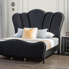Eleanora Black Queen 5 Piece Bedroom Set w/2 Nightstands - Ornate Home