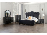 Eleanora Black Queen 5 Piece Bedroom Set w/2 Nightstands - Ornate Home