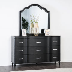 Eleanora Black Queen 5 Piece Bedroom Set w/2 Nightstands - Ornate Home