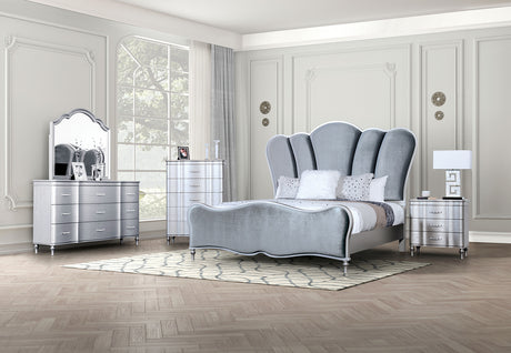 Eleanora Silver Eastern King Bed - Ornate Home
