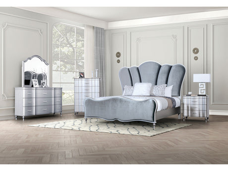 Eleanora Silver Queen 4 Piece Bedroom Set - Ornate Home