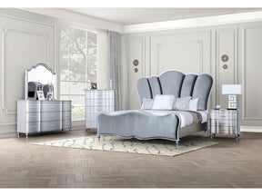 Eleanora Silver Queen 5 Piece Bedroom Set w/2 Nightstands - Ornate Home