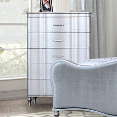 Eleanora Silver Queen 5 Piece Bedroom Set w/Chest - Ornate Home