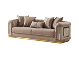 Elegance Beige 3-pieces (Sofa & Loveseat & Chair) Living Room Set - Ornate Home