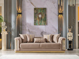 Elegance Beige 3-pieces (Sofa & Loveseat & Chair) Living Room Set - Ornate Home