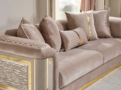 Elegance Beige Stationary Sofa - Ornate Home