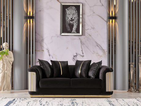 Elegance Black Living Room Set - Ornate Home