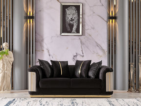 Elegance Black Loveseat - Ornate Home