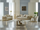 Elegance Cream 3-pieces (Sofa & Loveseat & Chair) Living Room Set - Ornate Home