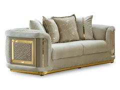 Elegance Cream Stationary Loveseat - Ornate Home
