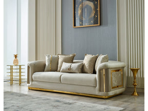 Elegance Cream Stationary Sofa - Ornate Home