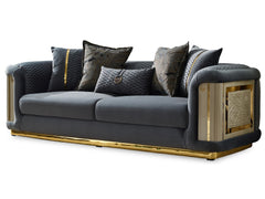 Elegance Dark Grey Stationary Sofa - Ornate Home