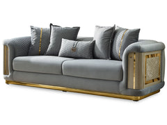 Elegance Light Grey Stationary Sofa - Ornate Home