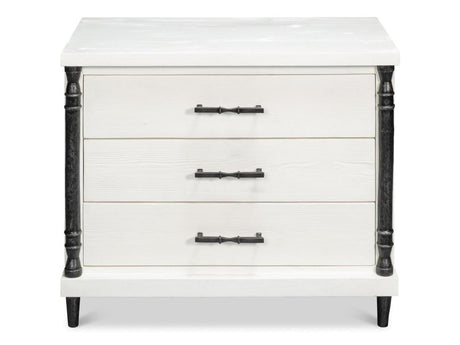 Elegance White Nightstand - Ornate Home