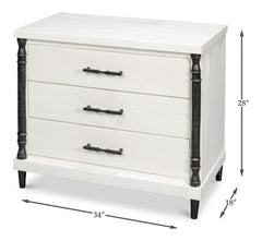 Elegance White Nightstand - Ornate Home
