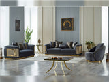 Elegance Dark Grey 3-pieces (Sofa & Loveseat & Chair) Living Room Set