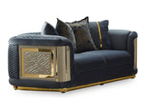 Elegance Dark Grey 3-pieces (Sofa & Loveseat & Chair) Living Room Set