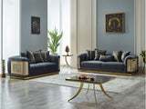 Elegance Dark Grey 3-pieces (Sofa & Loveseat & Chair) Living Room Set