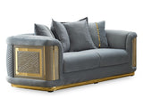 Elegance Light Grey Stationary Loveseat