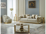 Elegance Cream Stationary Sofa
