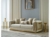 Elegance Cream Stationary Sofa