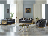 Elegance Dark Grey Stationary Sofa