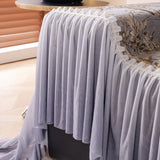 Elegant Botanical Sofa Cover with Pleated Tulle Skirt, Vintage Floral Couch Protector - Ornate Home