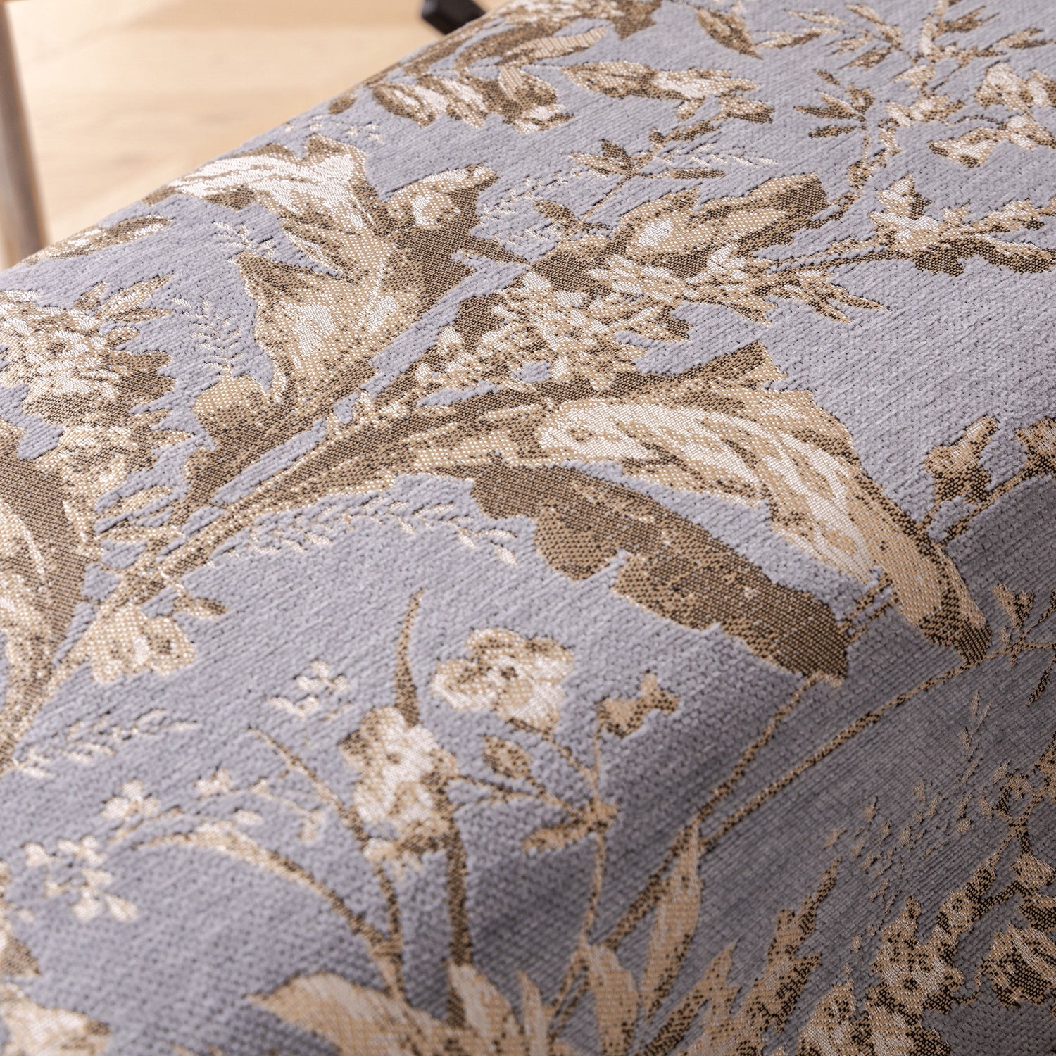 Elegant Botanical Sofa Cover with Pleated Tulle Skirt, Vintage Floral Couch Protector - Ornate Home
